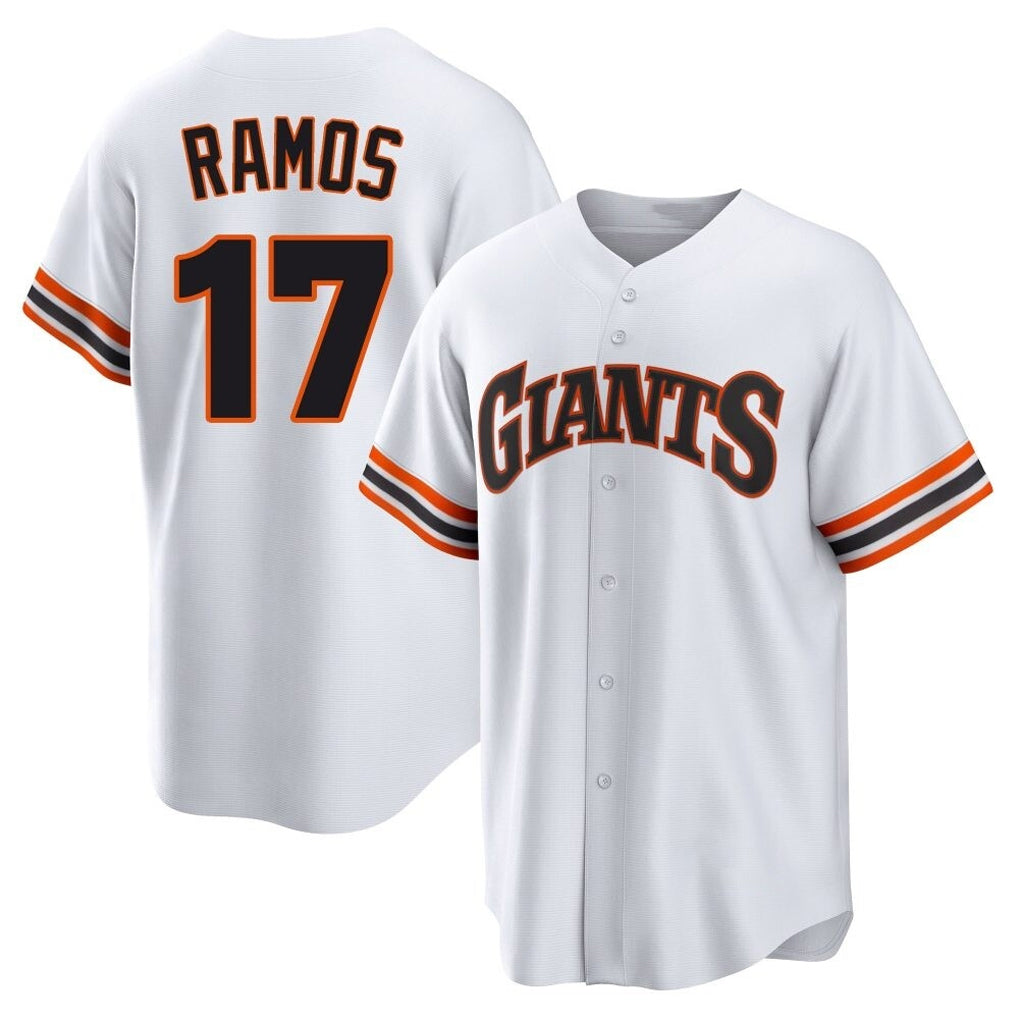 Johmsee SF.Giants #17 Heliot Ramos Player White Home Game Stitched Jerseys