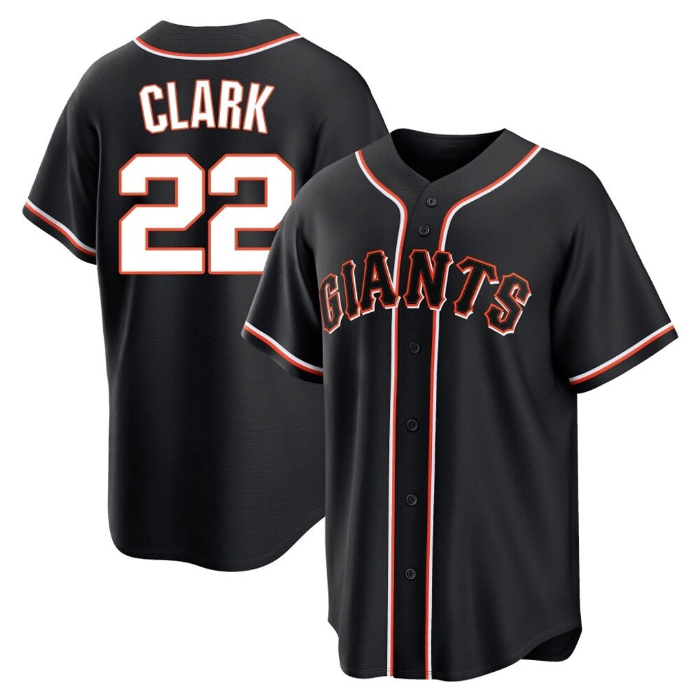 Johmsee SF.Giants #22 Will Clark Player Black Fashion Out Home Limited Stitched Jerseys