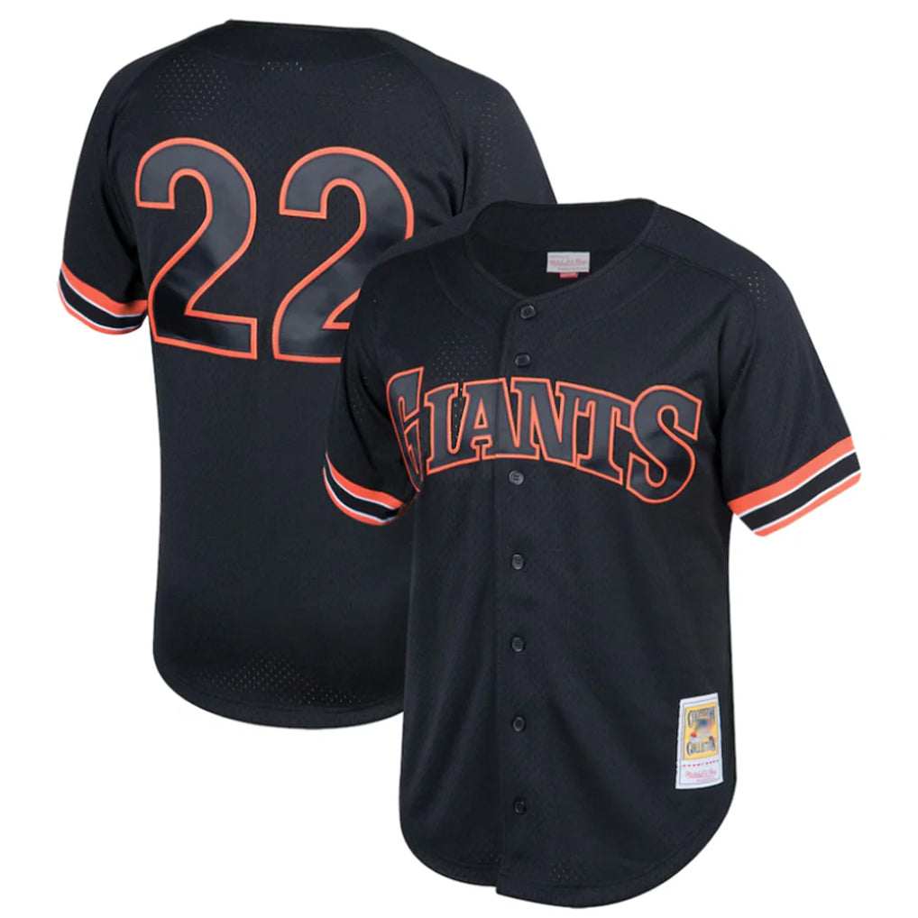 Johmsee SF.Giants #22 Will Clark Player Black Mitchell & Ness Cooperstown Collection Limited Stitched Jerseys