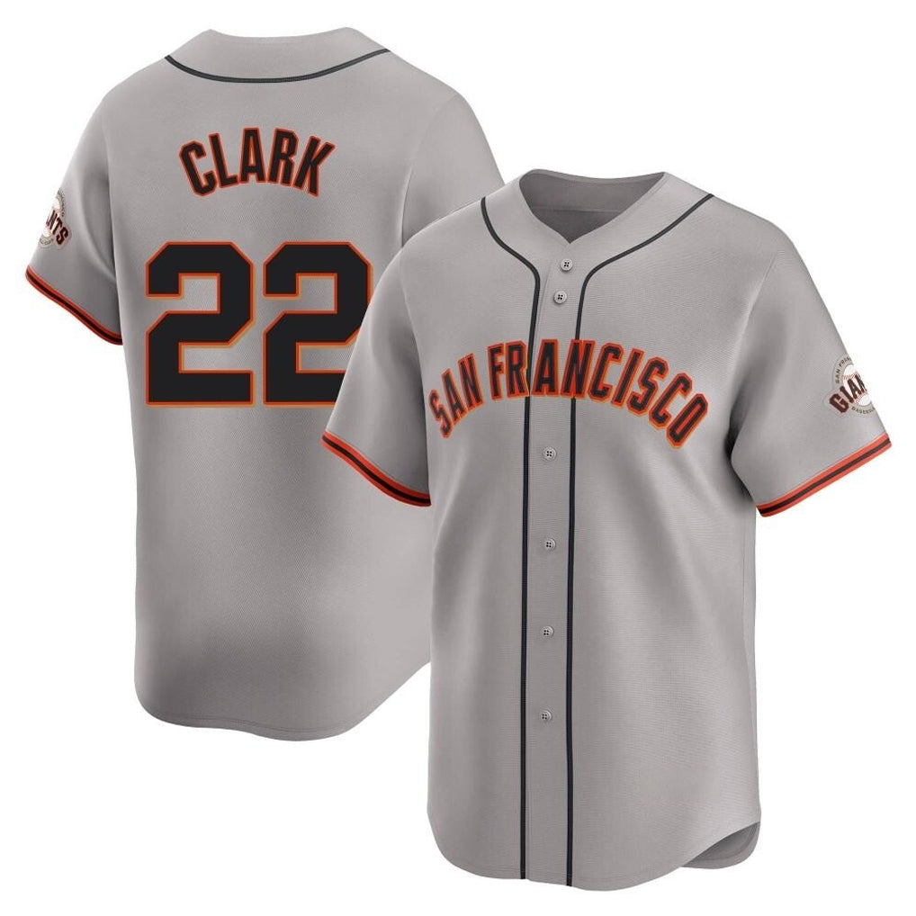 Johmsee SF.Giants #22 Will Clark Player Gray Home Limited Stitched Jerseys