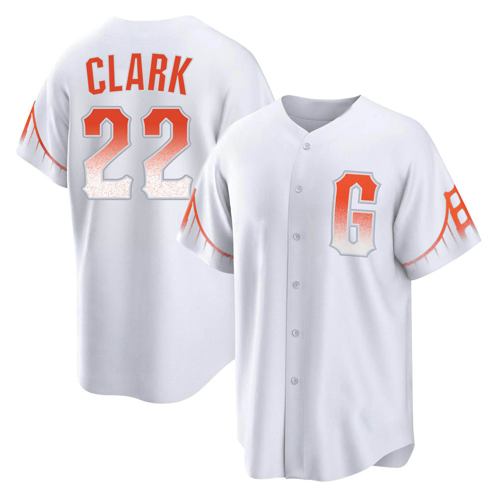 Johmsee SF.Giants #22 Will Clark Player White City Connect Home Game Stitched Jerseys