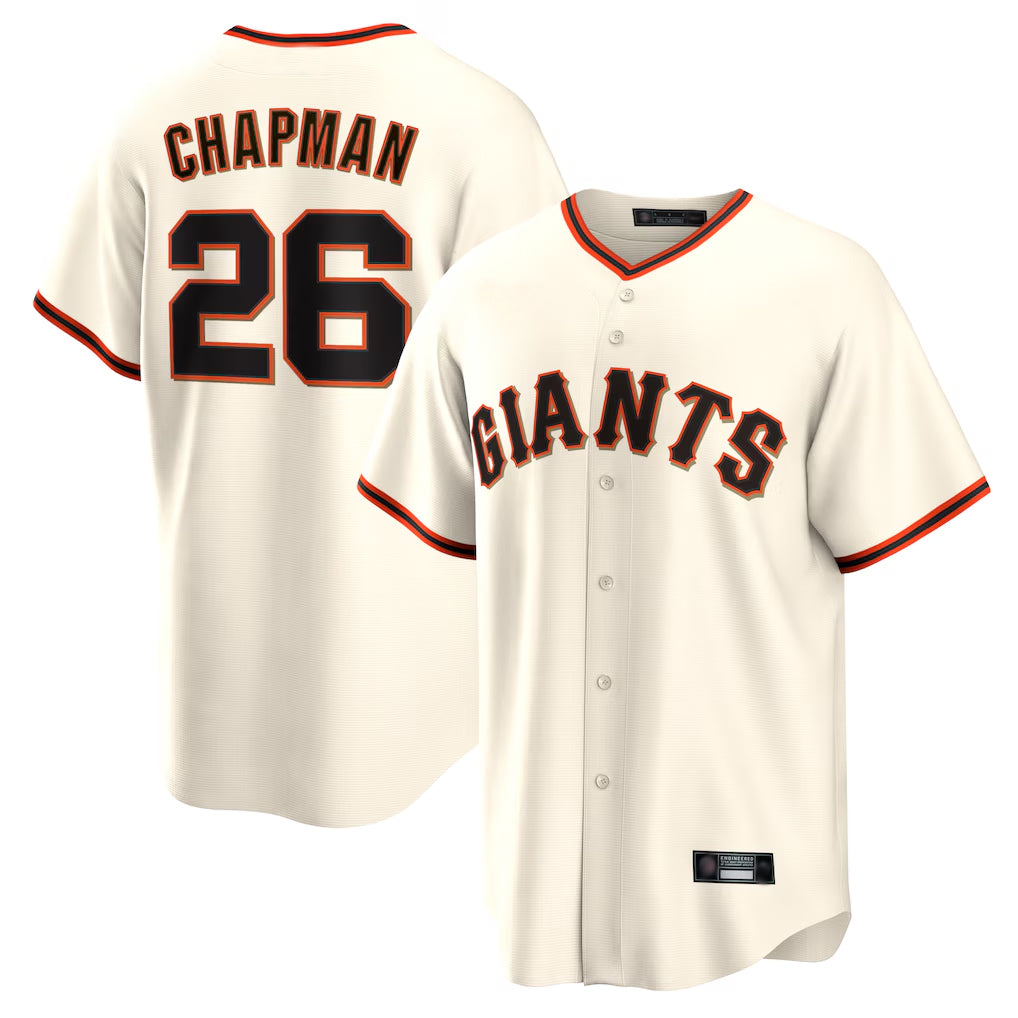 Johmsee SF.Giants #26 Matt Chapman Player Cream Home Game Stitched Jerseys
