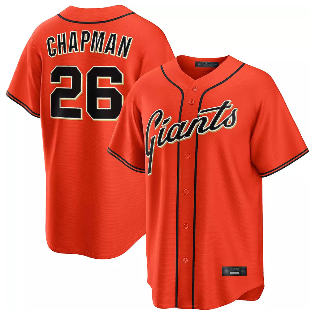 Johmsee SF.Giants #26 Matt Chapman Player Orange Home Game Stitched Jerseys