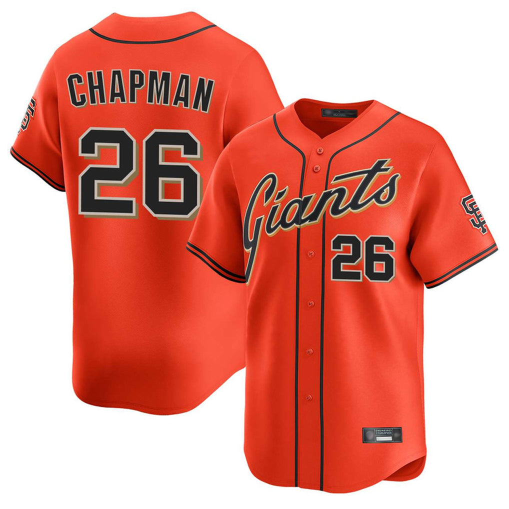 Johmsee SF.Giants #26 Matt Chapman Player Orange Home Limited Stitched Jerseys