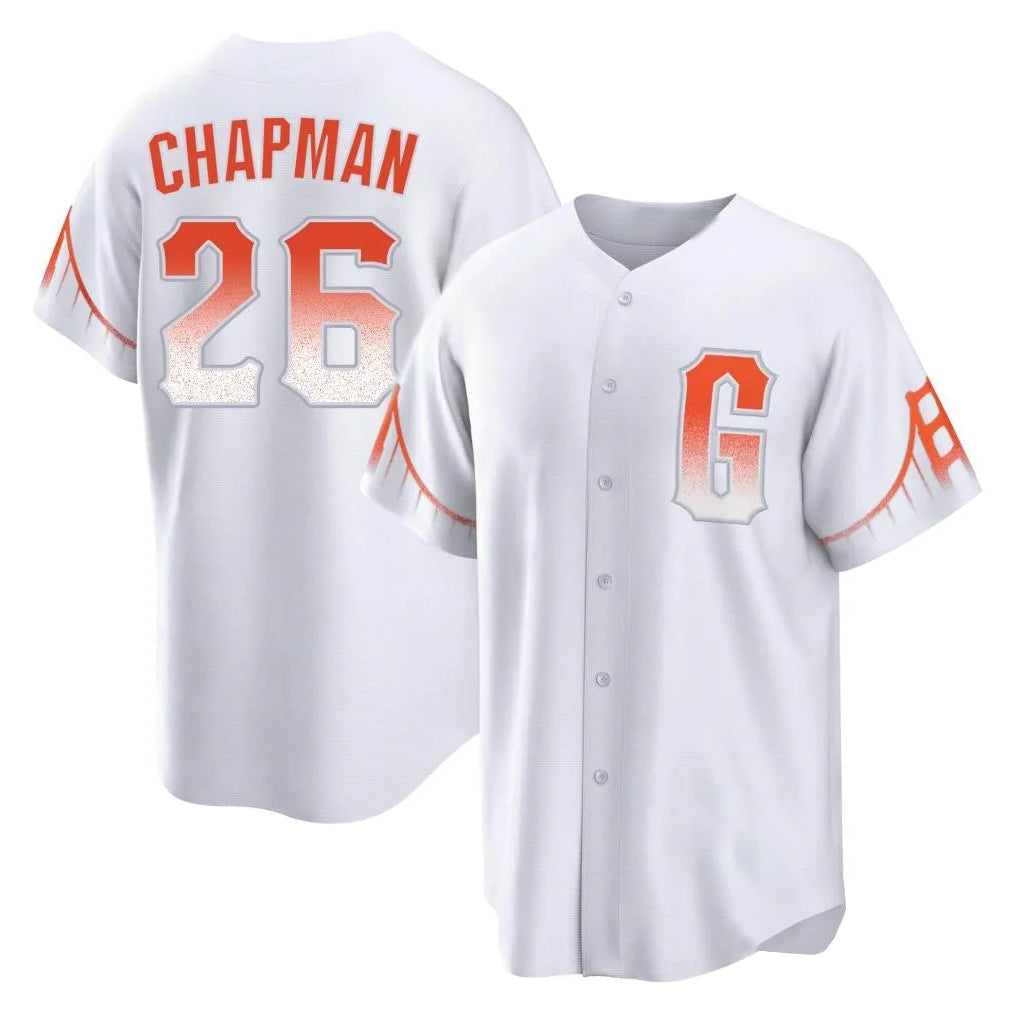 Johmsee SF.Giants #26 Matt Chapman Player White City Connect Home Game Stitched Jerseys