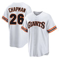 Johmsee SF.Giants #26 Matt Chapman Player White Throwback Cooperstown Collection Home Game Stitched Jerseys
