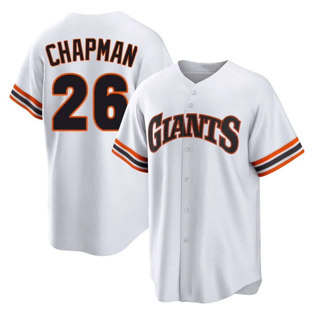 Johmsee SF.Giants #26 Matt Chapman Player White Throwback Cooperstown Collection Home Game Stitched Jerseys