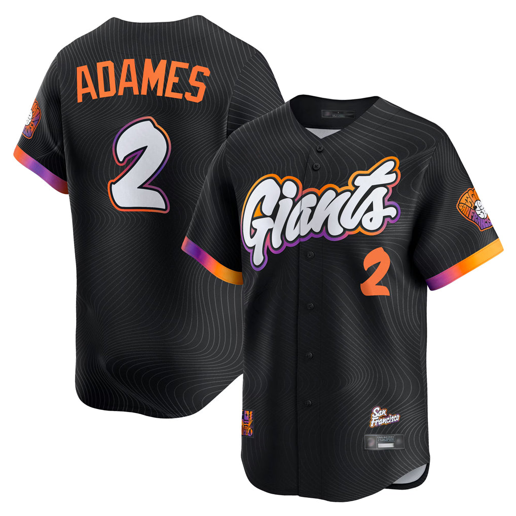 Johmsee SF.Giants #2 Willy Adames Player Black 2025 City Connect Home Limited Stitched Jerseys