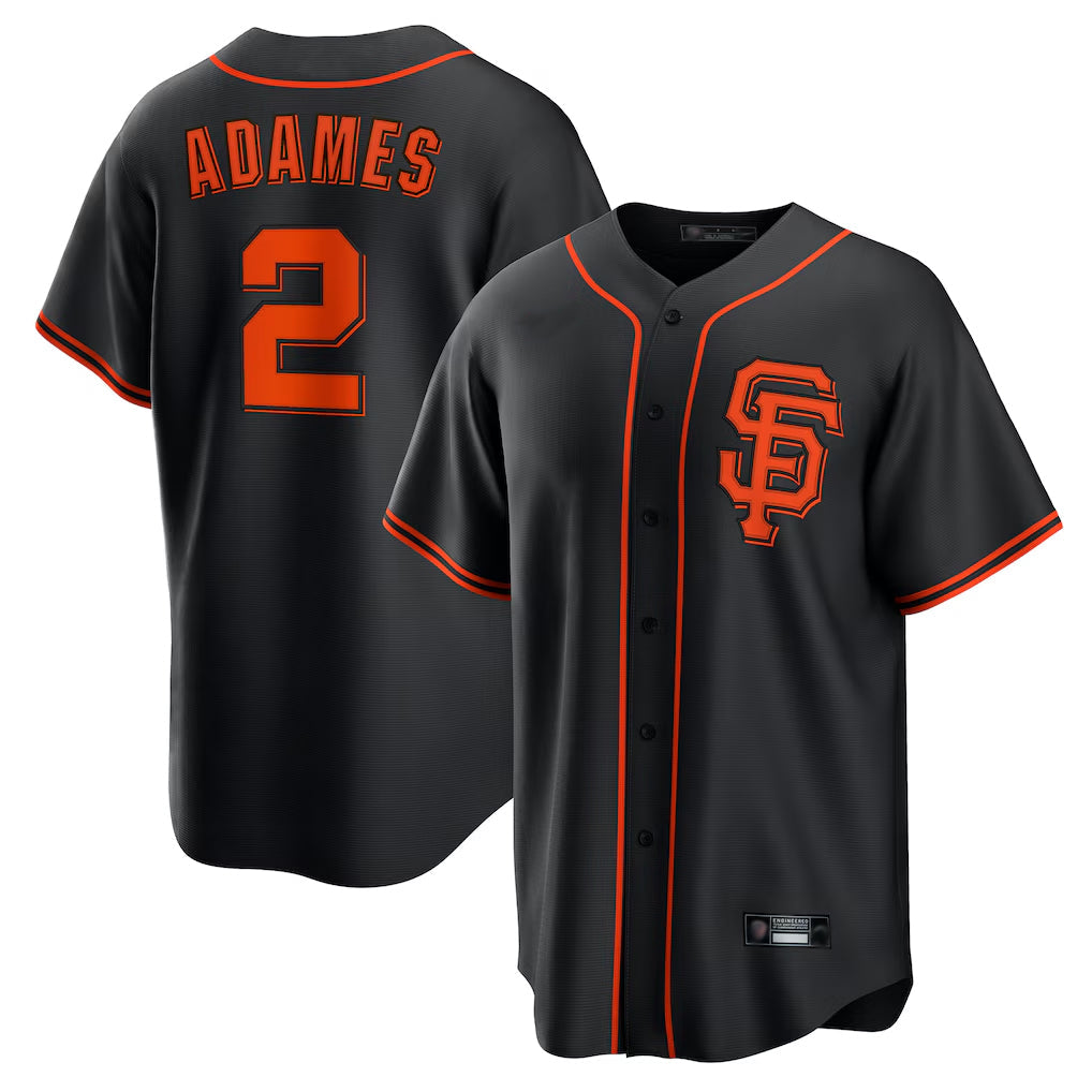 Johmsee SF.Giants #2 Willy Adames Player  Black 2026 Home Game Stitched Jerseys