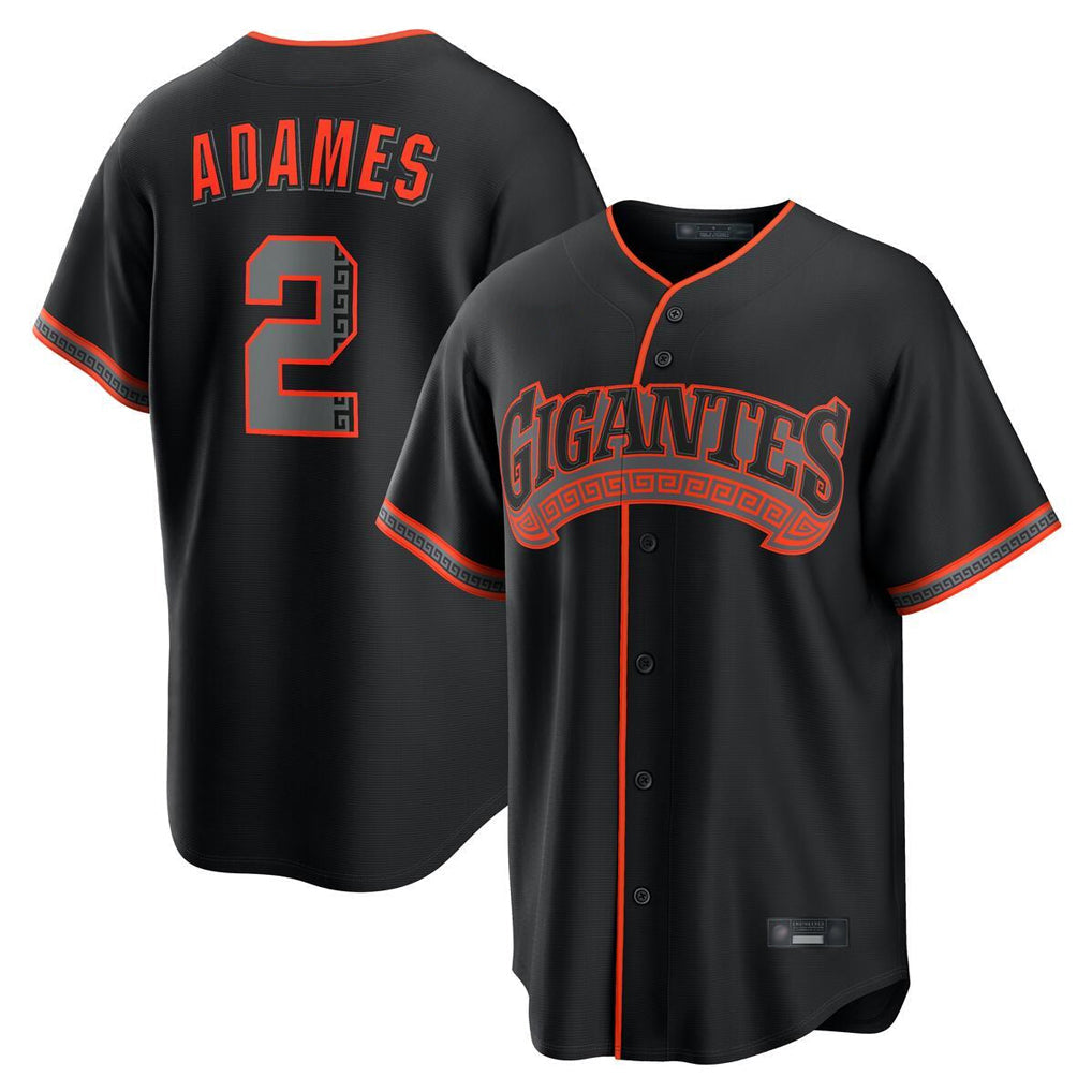 Johmsee SF.Giants #2 Willy Adames Player Black Alternate Limited Stitched Jerseys