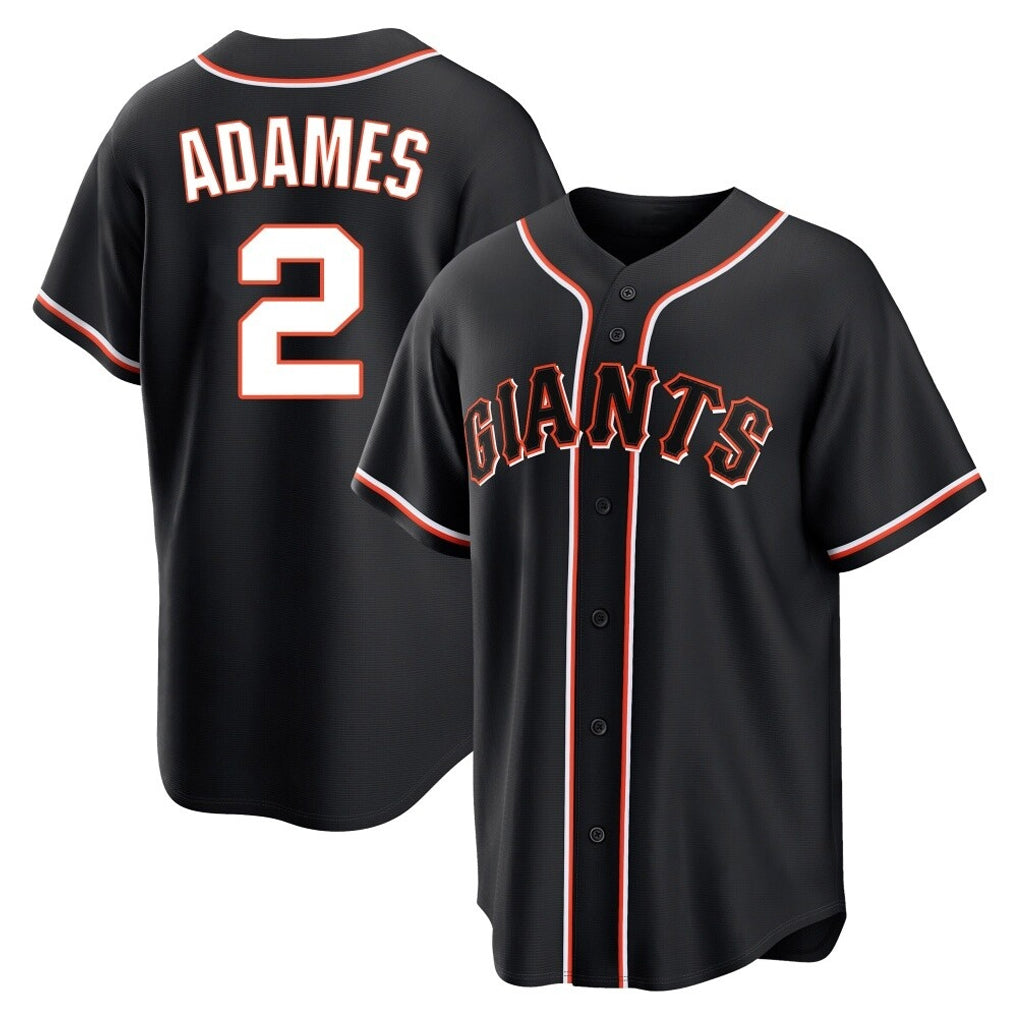 Johmsee SF.Giants #2 Willy Adames Player Black Fashion Out Home Limited Stitched Jerseys