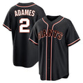 Johmsee SF.Giants #2 Willy Adames Player Black Fashion Out Home Limited Stitched Jerseys