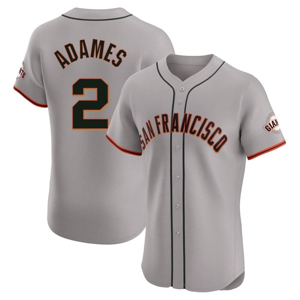 Johmsee SF.Giants #2 Willy Adames Player Gray Home Limited Elite Stitched Jerseys