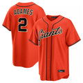 Johmsee SF.Giants #2 Willy Adames Player Orange Home Game Stitched Jerseys