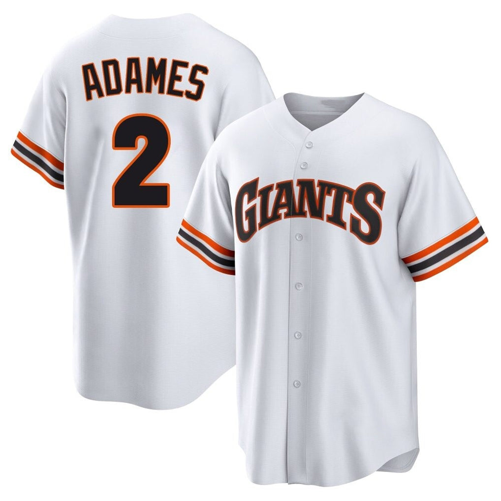 Johmsee SF.Giants #2 Willy Adames Player White Home Game Stitched Jerseys