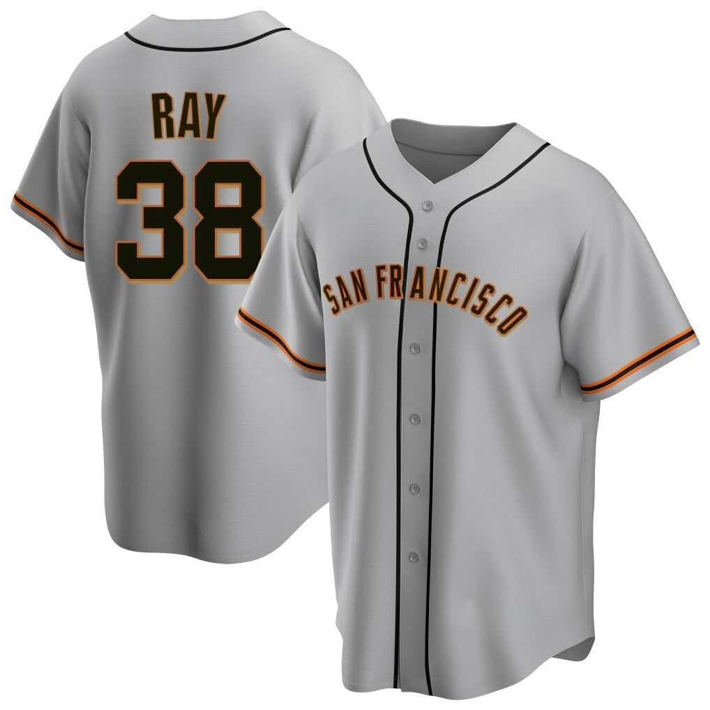 Johmsee SF.Giants #38 Robbie Ray Player Gray Home Game Stitched Jerseys