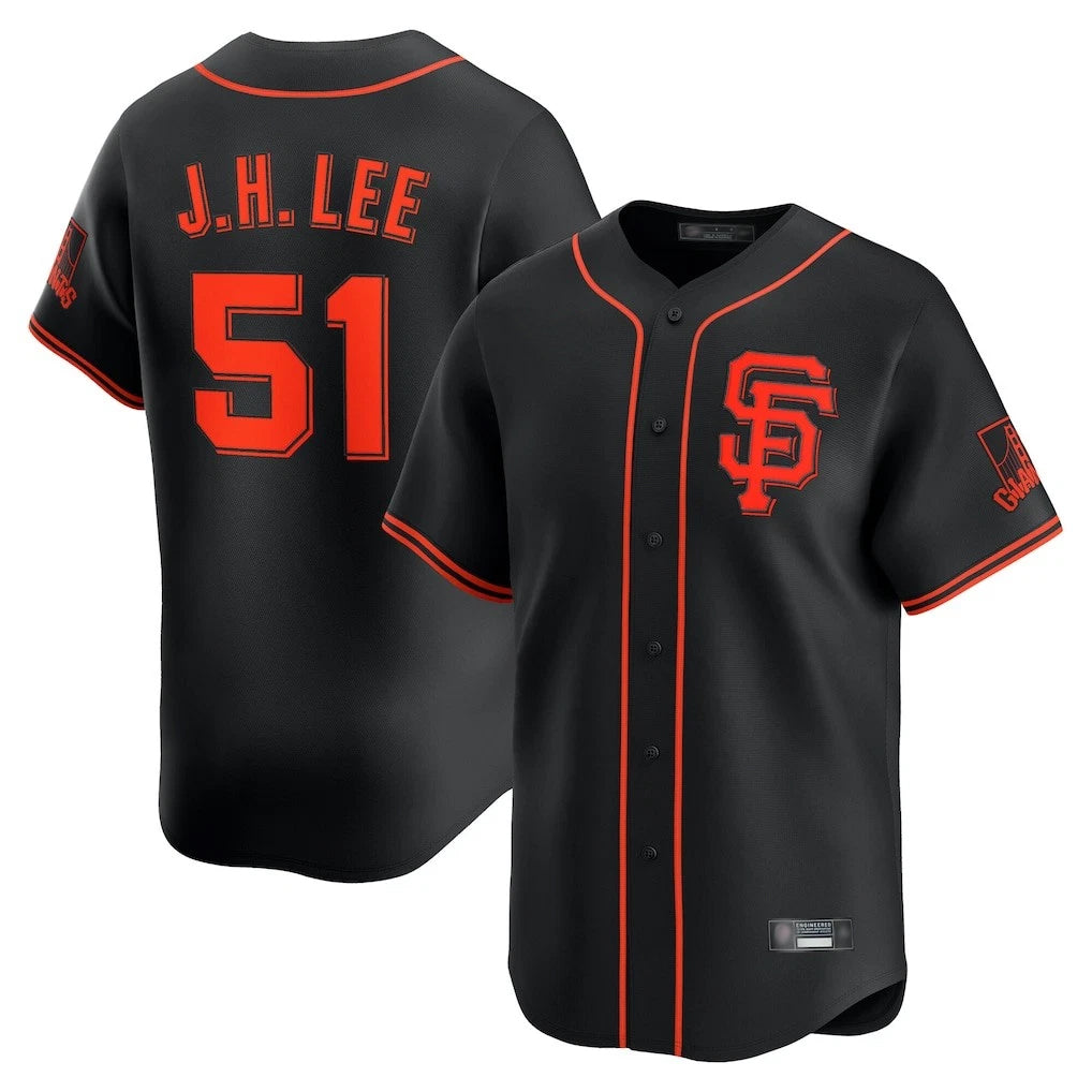 Johmsee SF.Giants #51 Jung Hoo Lee Player Black 2026 Home Limited Stitched Jerseys