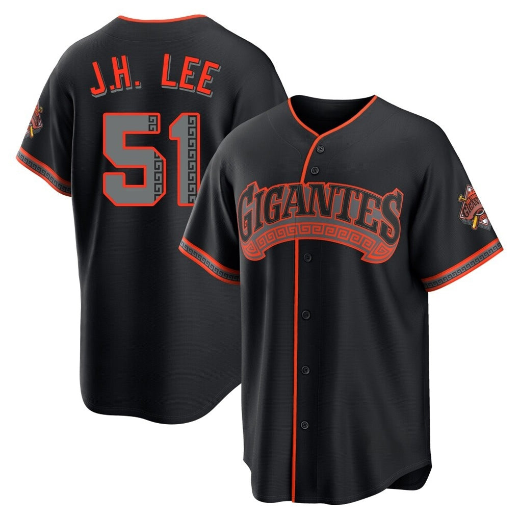 Johmsee SF.Giants #51 Jung Hoo Lee Player  Black Alternate Limited Stitched Jerseys