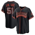 Johmsee SF.Giants #51 Jung Hoo Lee Player  Black Alternate Limited Stitched Jerseys