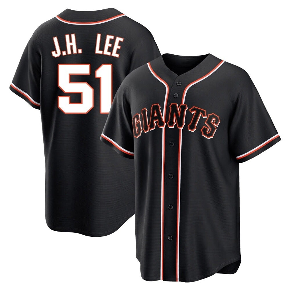 Johmsee SF.Giants #51 Jung Hoo Lee Player Black Fashion Out Home Limited Stitched Jerseys