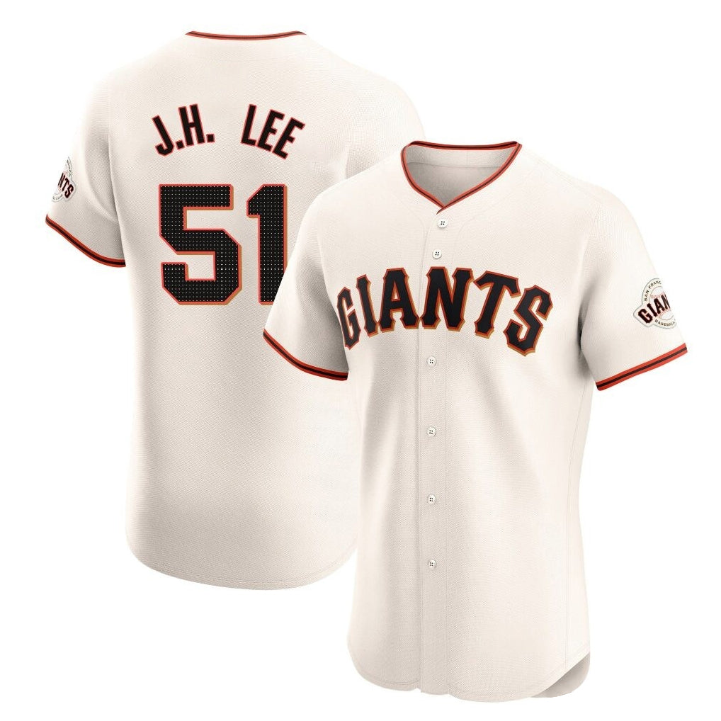 Johmsee SF.Giants #51 Jung Hoo Lee Player Cream Home Limited Elite Stitched Jerseys
