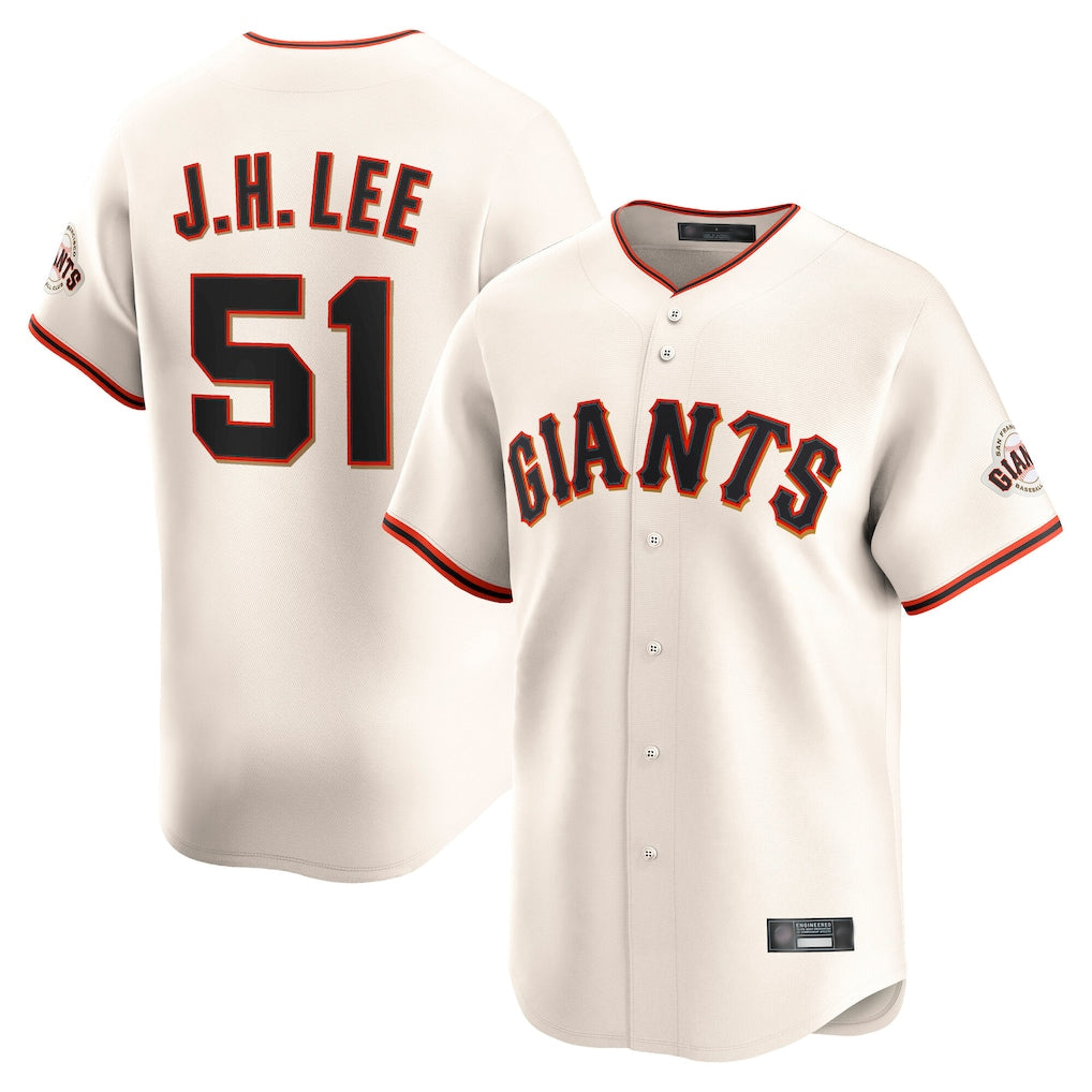 Johmsee SF.Giants #51 Jung Hoo Lee Player Cream Home Limited Stitched Jerseys