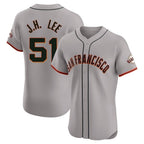 Johmsee SF.Giants #51 Jung Hoo Lee Player Gray Home Limited Elite Stitched Jerseys