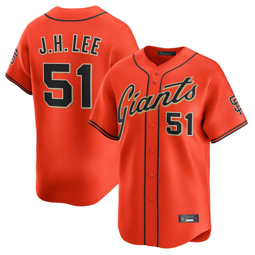 Johmsee SF.Giants #51 Jung Hoo Lee Player Orange Home Limited Stitched Jerseys
