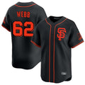 Johmsee SF.Giants #62 Logan Webb Player Black Home Limited Stitched Jerseys