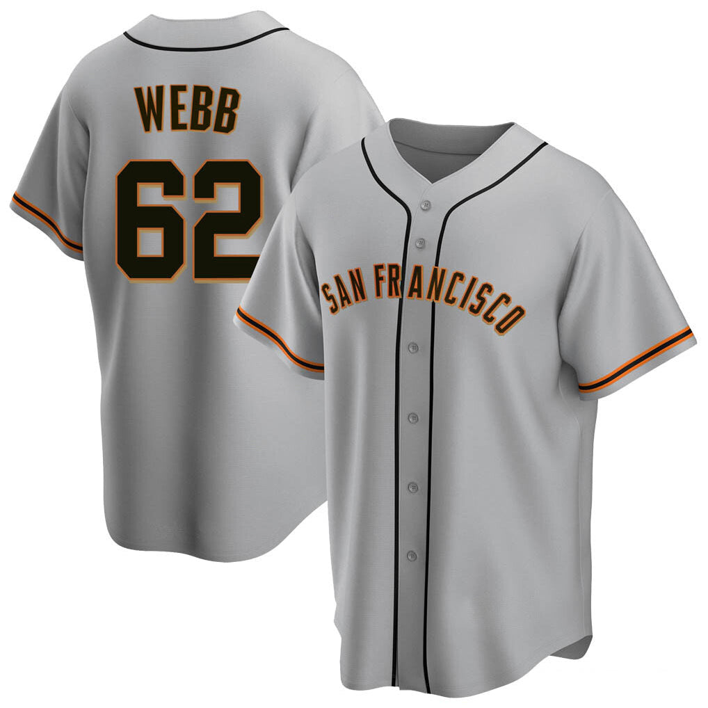 Johmsee SF.Giants #62 Logan Webb Player Gray Home Game Stitched Jerseys