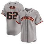 Johmsee SF.Giants #62 Logan Webb Player Gray Home Limited Stitched Jerseys