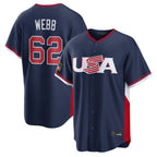 Johmsee SF.Giants #62 Logan Webb Player Navy USA 2026 World Classic Road Limited Stitched Jerseys