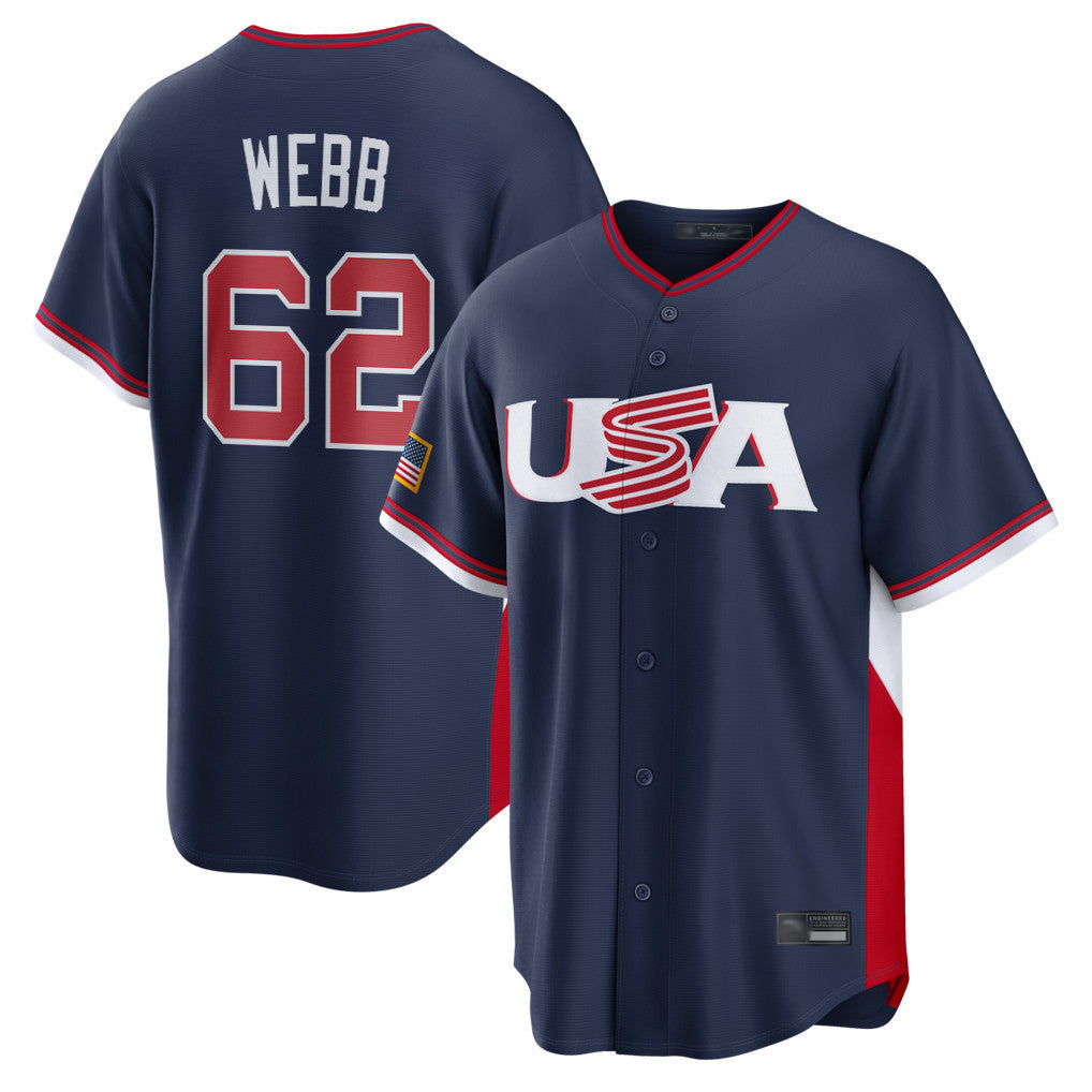 Johmsee SF.Giants #62 Logan Webb Player Navy USA 2026 World Classic Road Limited Stitched Jerseys