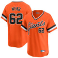Johmsee SF.Giants #62 Logan Webb Player Orange Home Game T-shirt Stitched Jerseys