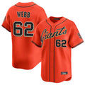 Johmsee SF.Giants #62 Logan Webb Player Orange Home Limited Stitched Jerseys