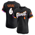 Johmsee SF.Giants #6 Daniel Susac Player Black 2025 City Connect Home Limited Elite Stitched Jerseys
