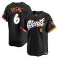 Johmsee SF.Giants #6 Daniel Susac Player Black 2025 City Connect Home Limited Stitched Jerseys