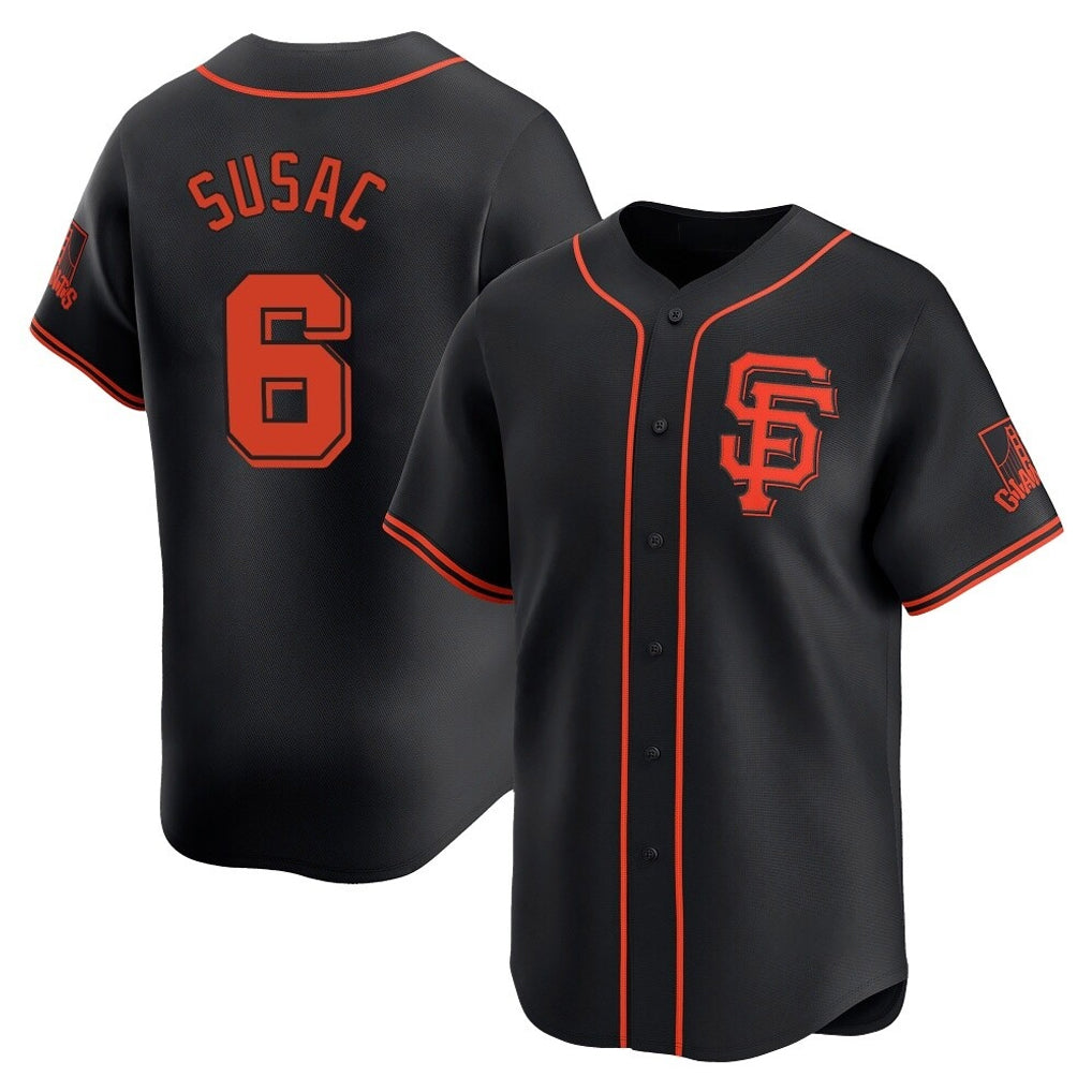 Johmsee SF.Giants #6 Daniel Susac Player  Black 2026 Home Limited Stitched Jerseys