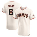 Johmsee SF.Giants #6 Daniel Susac Player Cream Home Limited Elite Stitched Jerseys