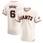 Johmsee SF.Giants #6 Daniel Susac Player Cream Home Limited Elite Stitched Jerseys