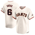 Johmsee SF.Giants #6 Daniel Susac Player Cream Home Limited Stitched Jerseys