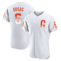 Johmsee SF.Giants #6 Daniel Susac Player White City Connect Home Limited Elite Stitched Jerseys