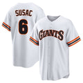 Johmsee SF.Giants #6 Daniel Susac Player White Home Game Stitched Jerseys