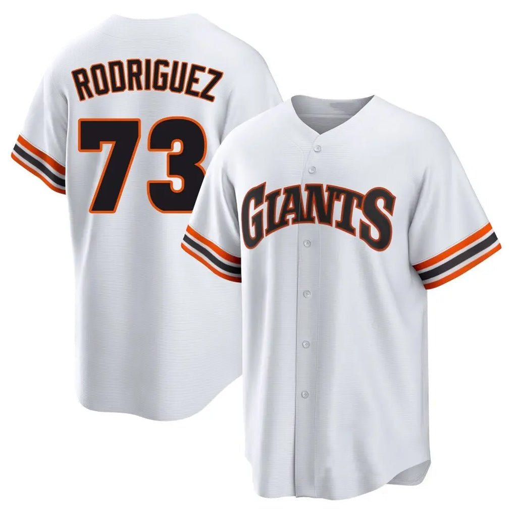 Johmsee SF.Giants #73 Randy Rodriguez Player White Home Game Stitched Jerseys