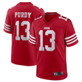 Johmsee SFr.49ers #13 Brock Purdy Player Scarlet Replica Game Stitched Jerseys