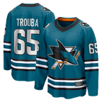 Johmsee SJ.Sharks #65 Jacob Trouba Teal Home Breakaway Jerseys
