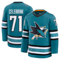 Johmsee SJ.Sharks #71 Macklin Celebrini Teal Home Premium Jerseys