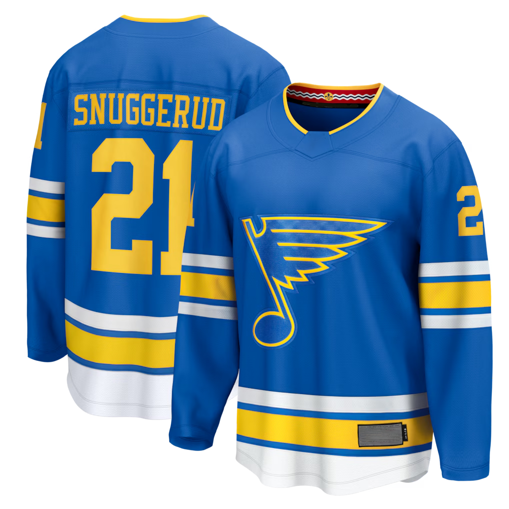 Johmsee St.L.Blues #21 Blues Jimmy Snuggerud Blue Home Breakaway Jerseys
