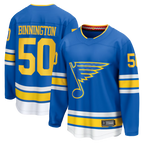Johmsee SL.Blues #50 Jordan Binnington Blue Home Breakaway Jerseys