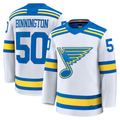 Johmsee SL.Blues #50 Jordan Binnington White Away Premium Player Jerseys